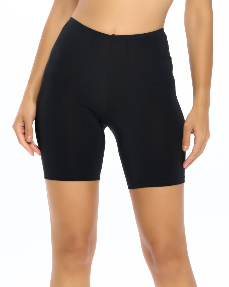 Front of a model wearing a size L Classic Anti Chafing Shortlette Slipshort in Black by Undersummers. | dia_product_style_image_id:243447